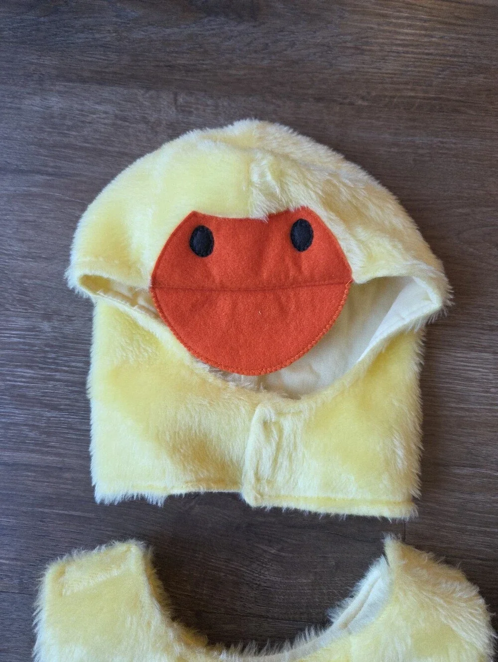 Vintage Handmade Yellow Duck Costume w/Hooded Headpiece Toddler Baby size 18-24M